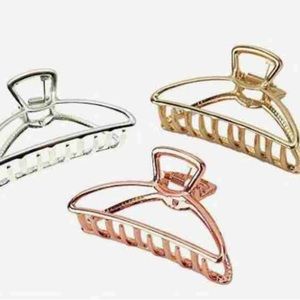 3 Glam Chic Metal Hair Clips Silver Gold Rose Gold NWT -Free or With $-